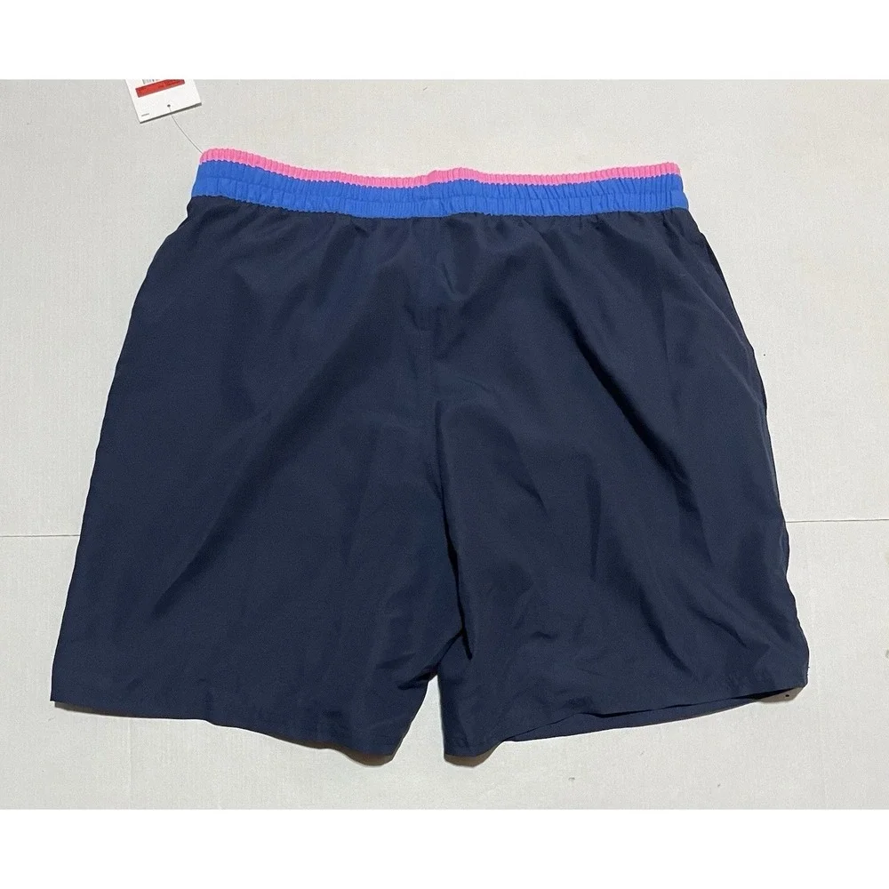 Nike Swim Men's Large Swim Trunks Navy Blue Pink Mesh Lined NWT NESSF551-410